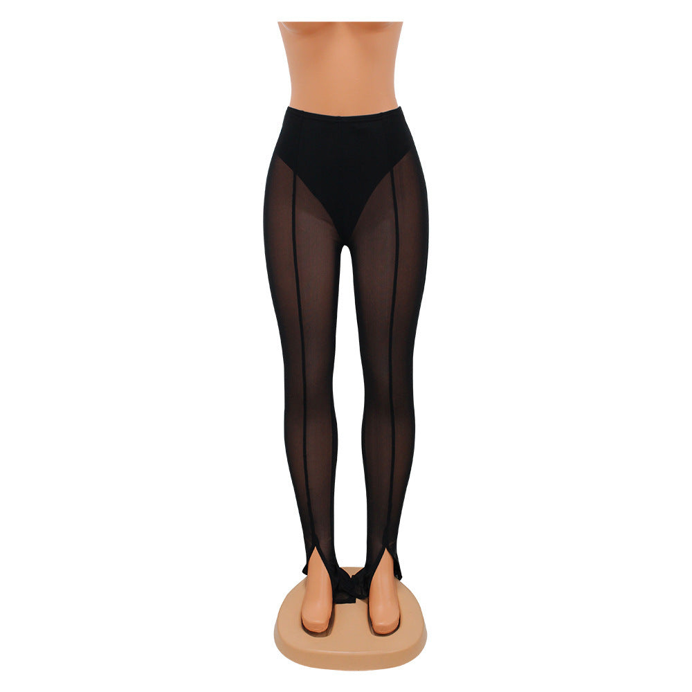 Skinny Mesh See-through Leggings For Women