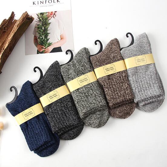 Chaussettes d'hiver en laine éponge pour hommes