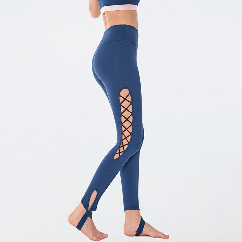 Pantalon de fitness découpé taille haute