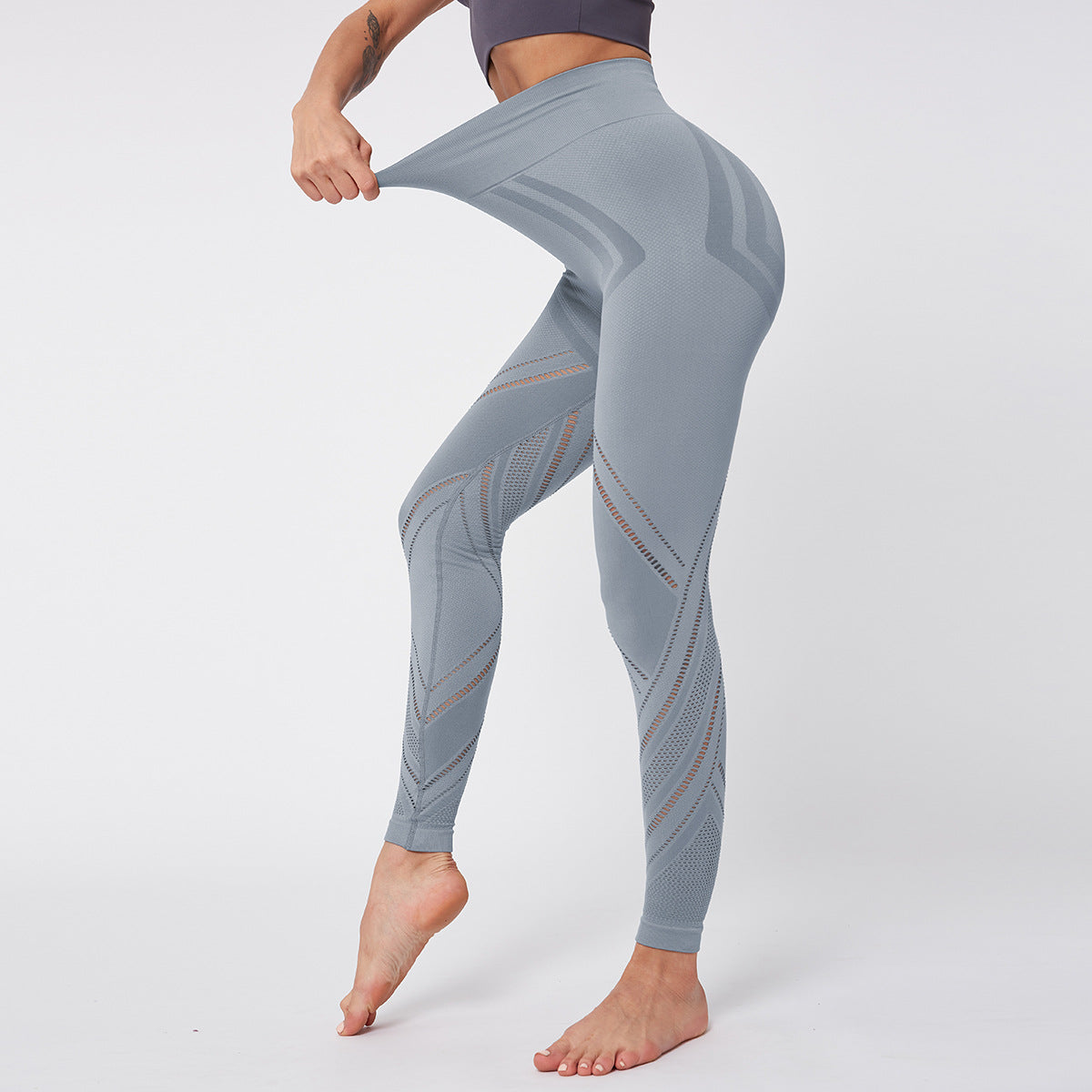 Naadloze yogabroek met legging, fitnessbroek