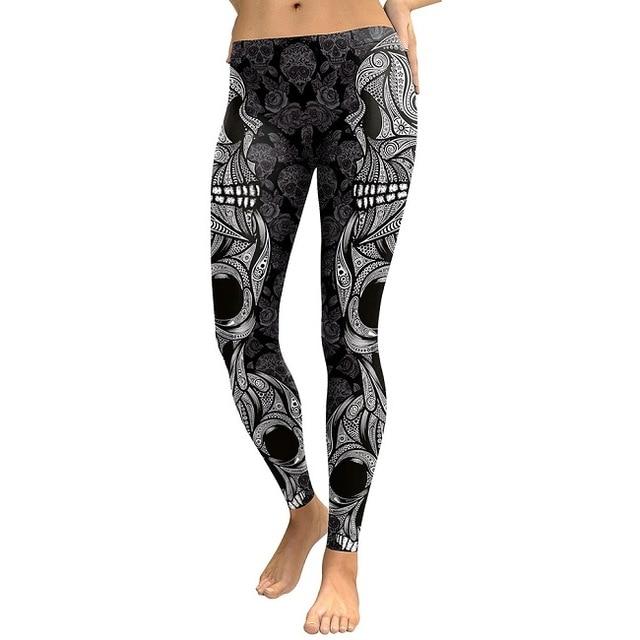 Nieuwe trend legging met lage taille en digitale print 