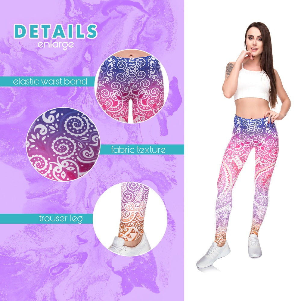 Mandala flower print leggings