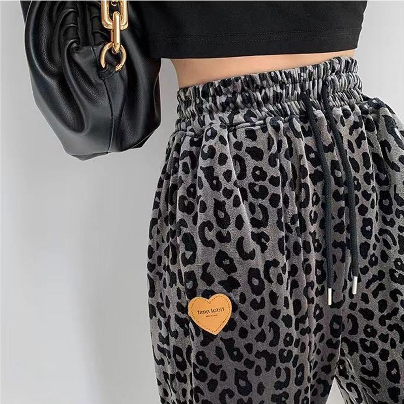 Pantalon léopard de rue, Leggings amples, nouveau pantalon de survêtement Harlan fin et sauvage