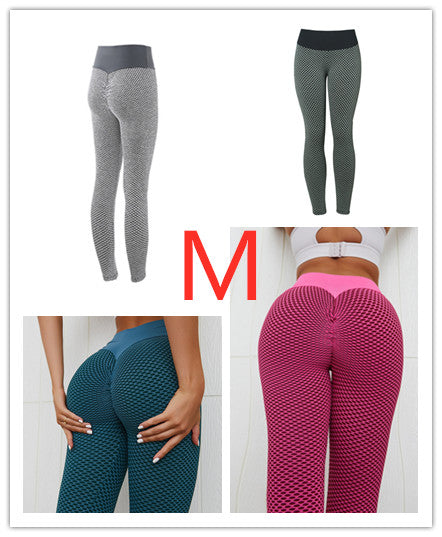 Geruite legging Fitness yogabroek Naadloze dameslegging met hoge taille Ademende gym