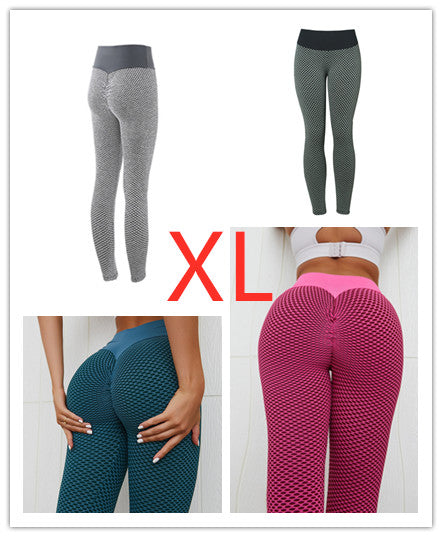 Geruite legging Fitness yogabroek Naadloze dameslegging met hoge taille Ademende gym