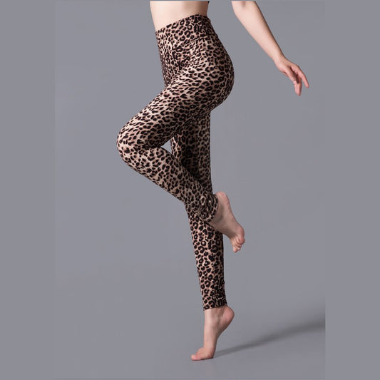 Lente en herfst grote stretch hoge taille luipaardprint bovenkleding legging sport yoga slim fit broek met kleine voeten modieuze brede taille