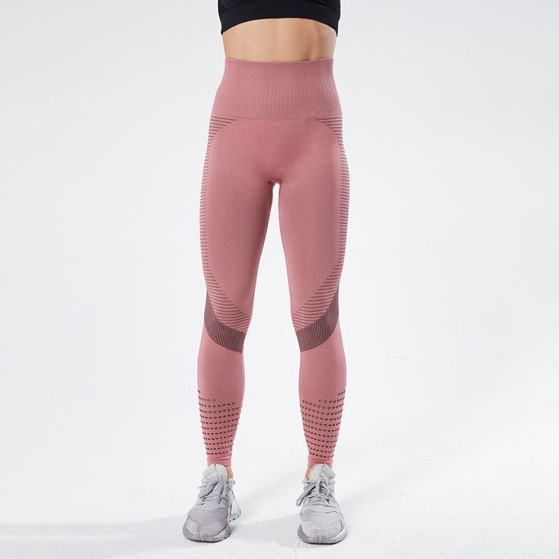 Pantalon de yoga à séchage rapide et découpe jacquard sans couture, pantalon de survêtement sans ligne d'embarras