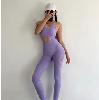 Leggings sans couture énergétiques soutien-gorge à bretelles pièces ensemble de Yoga femmes salle de sport 