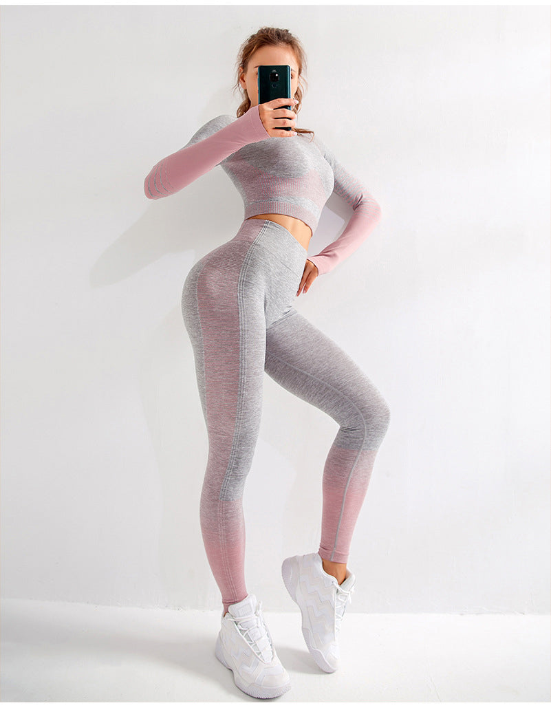 LANTECH femmes ensembles de Yoga salle de sport Fitness athlétique 2 pièces costumes de sport ensemble pantalons Leggings vêtements de sport Leggings chemises de sport sans couture