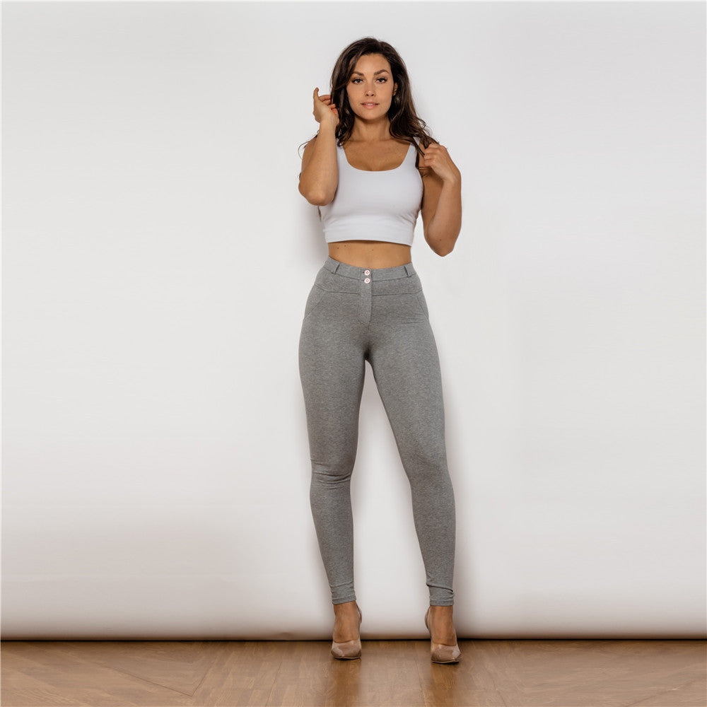 Shascullfites melody coton fesses levage leggings butin façonnage gris push up pantalon femmes