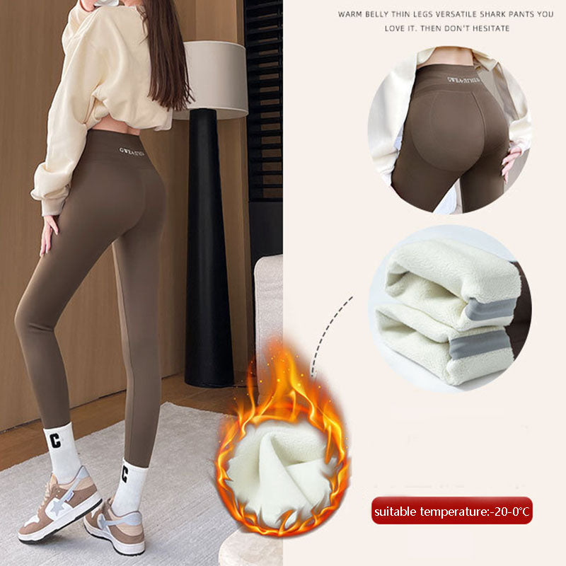 Fleece Thickened Leggings Winter Pants For Women High Waist Tight Skinny Tummy Control Buttocks Slimming Yoga Pants