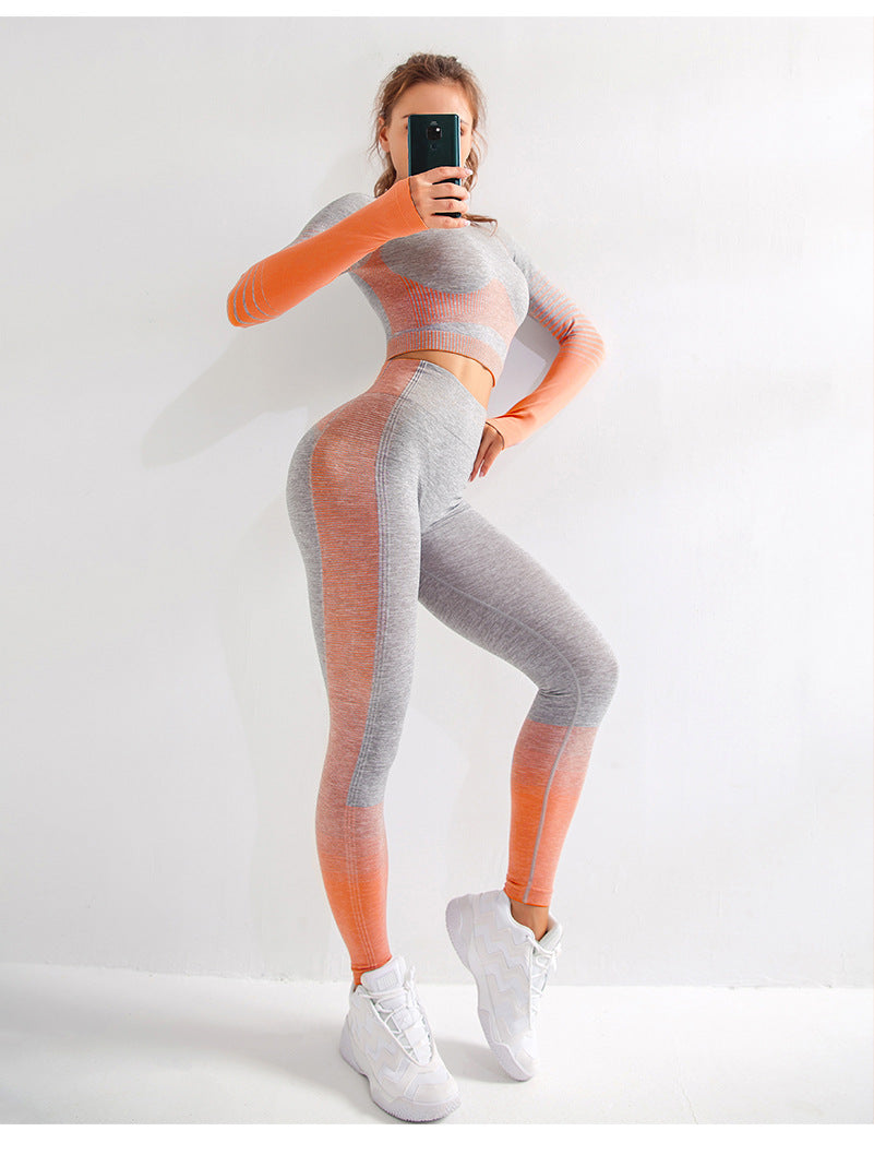 LANTECH femmes ensembles de Yoga salle de sport Fitness athlétique 2 pièces costumes de sport ensemble pantalons Leggings vêtements de sport Leggings chemises de sport sans couture