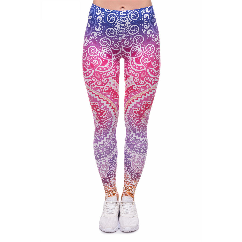 Mandala flower print leggings