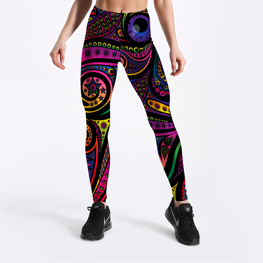 Printed Black Sexy Leggings