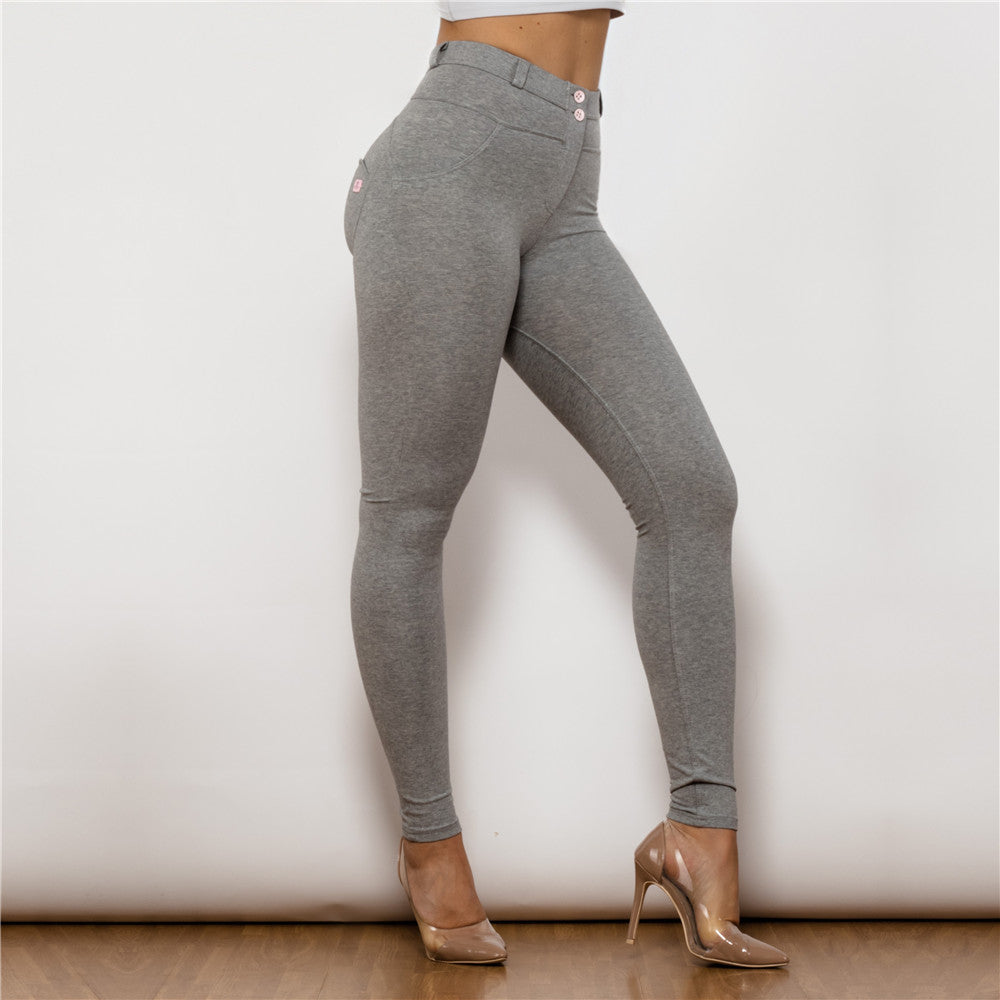 Shascullfites melody coton fesses levage leggings butin façonnage gris push up pantalon femmes