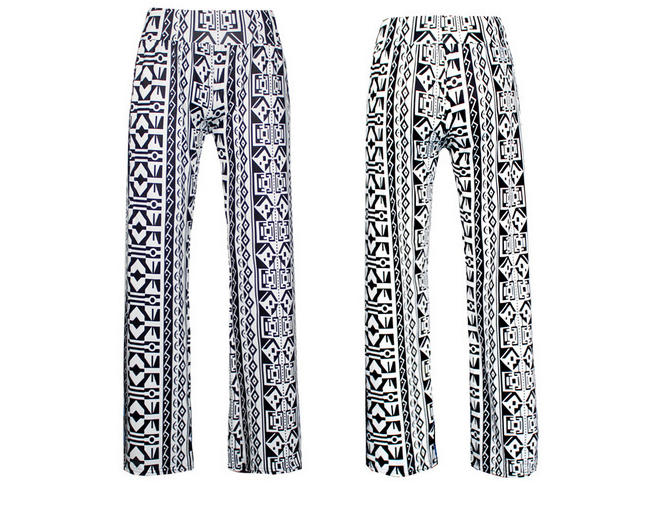 Summer new European and American big-name printed straight pants trousers