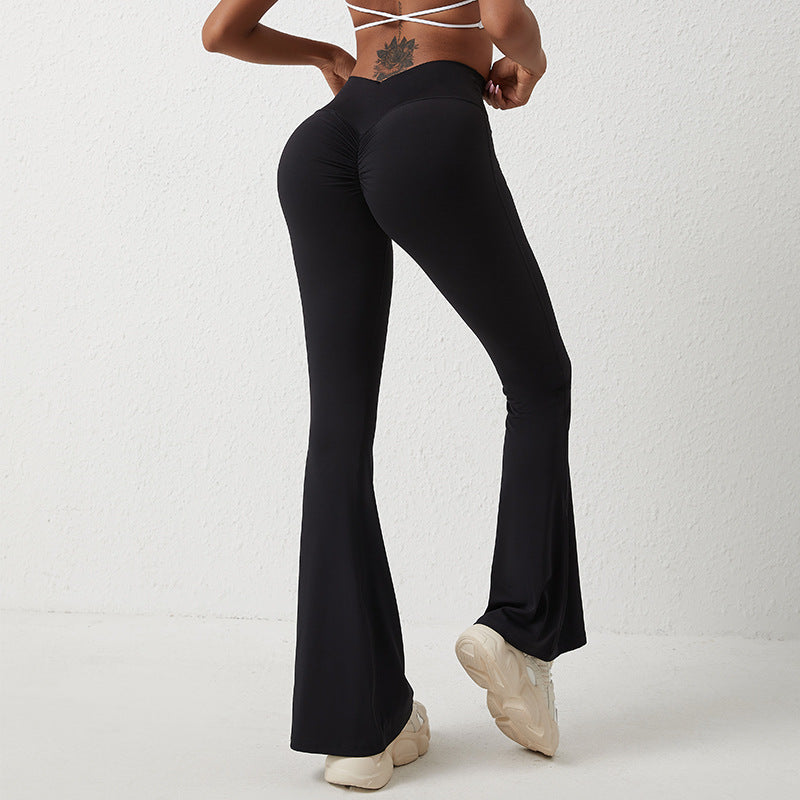 Pantalon à cloche pour femme, pantalon de Yoga taille haute, Leggings, pantalon de Fitness à jambes larges