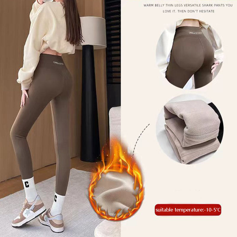 Fleece Thickened Leggings Winter Pants For Women High Waist Tight Skinny Tummy Control Buttocks Slimming Yoga Pants