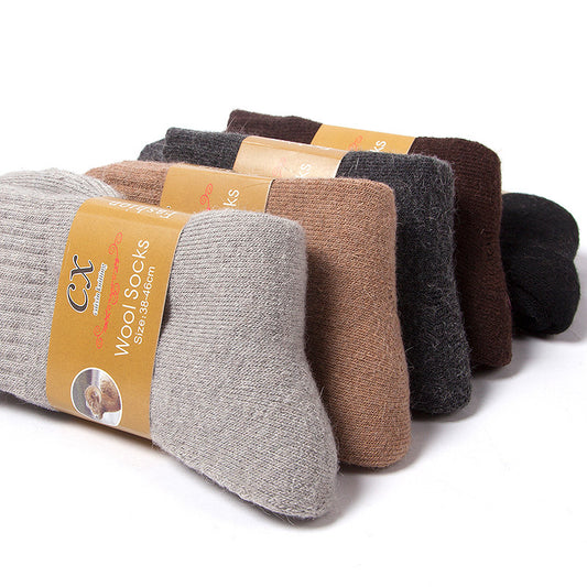 Chaussettes thermiques épaisses en éponge pour hommes d'hiver chaussettes chaudes en laine de lapin épaisses