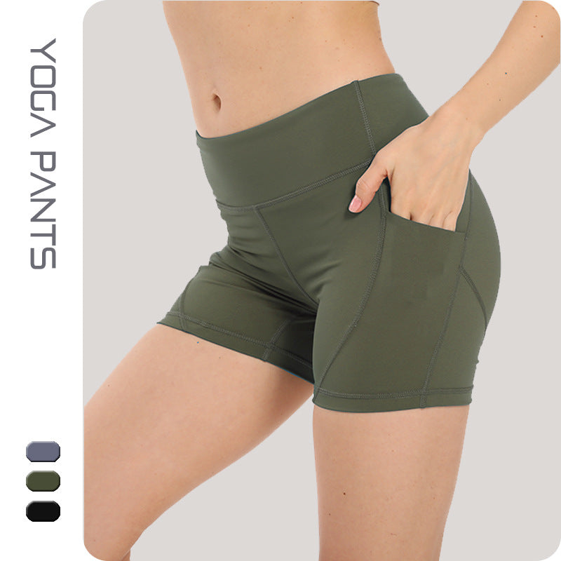 Short de sport moulant taille haute pour femme, pantalon de Yoga rouge en filet de Fitness