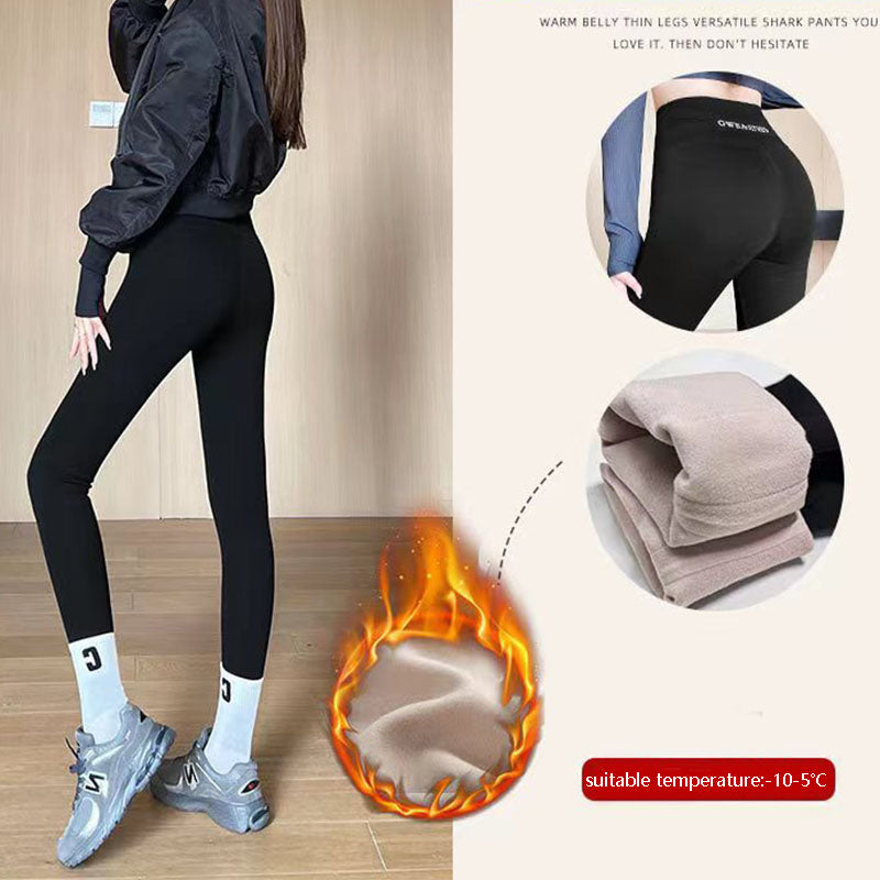 Fleece Thickened Leggings Winter Pants For Women High Waist Tight Skinny Tummy Control Buttocks Slimming Yoga Pants