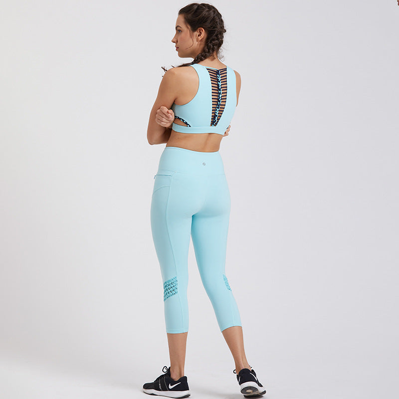 Two-piece Running Fitness Tank Top And Leggings