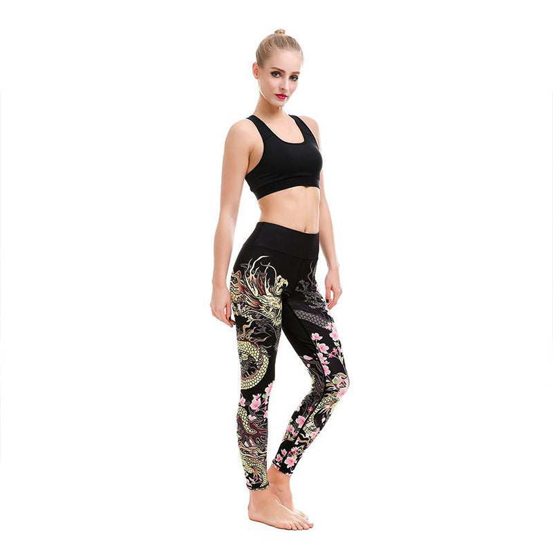 Leggings imprimés pour yoga, course à pied, fitness, pantalon de survêtement slim décontracté 