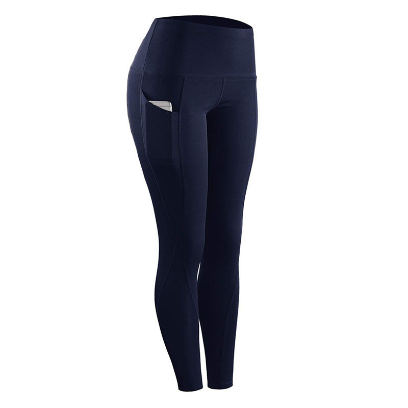 Pantalons de yoga pour femmes, collants de course, contrôle du ventre, entraînement, course à pied, leggings de yoga extensibles dans 4 directions, taille haute avec poche