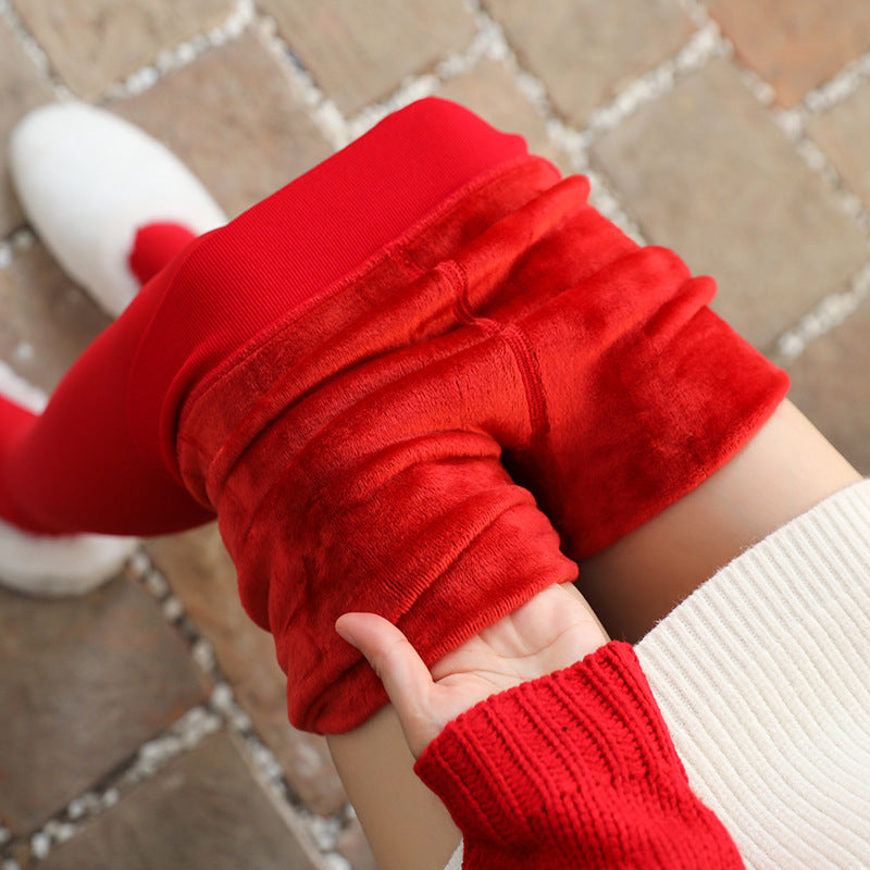 Collants en nylon chauds pour le Nouvel An de la mariée rouge vif