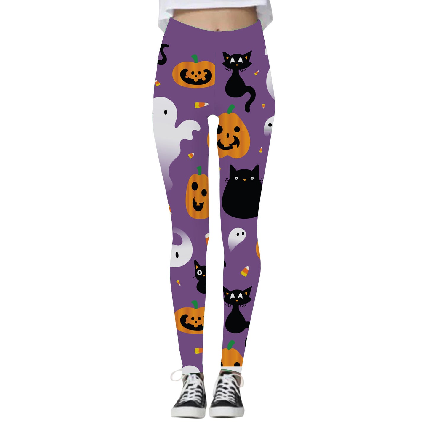 Women's Fashion Halloween High Waist Elastic Yoga Sports Leggings