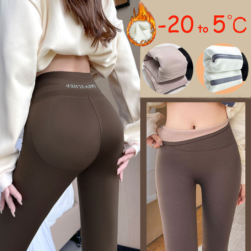 Leggings épais en polaire pour femmes, pantalons d'hiver, taille haute, serrés, slim, contrôle du ventre, fesses, pantalons de Yoga amincissants