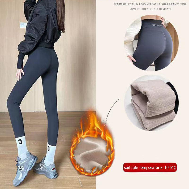 Fleece Thickened Leggings Winter Pants For Women High Waist Tight Skinny Tummy Control Buttocks Slimming Yoga Pants