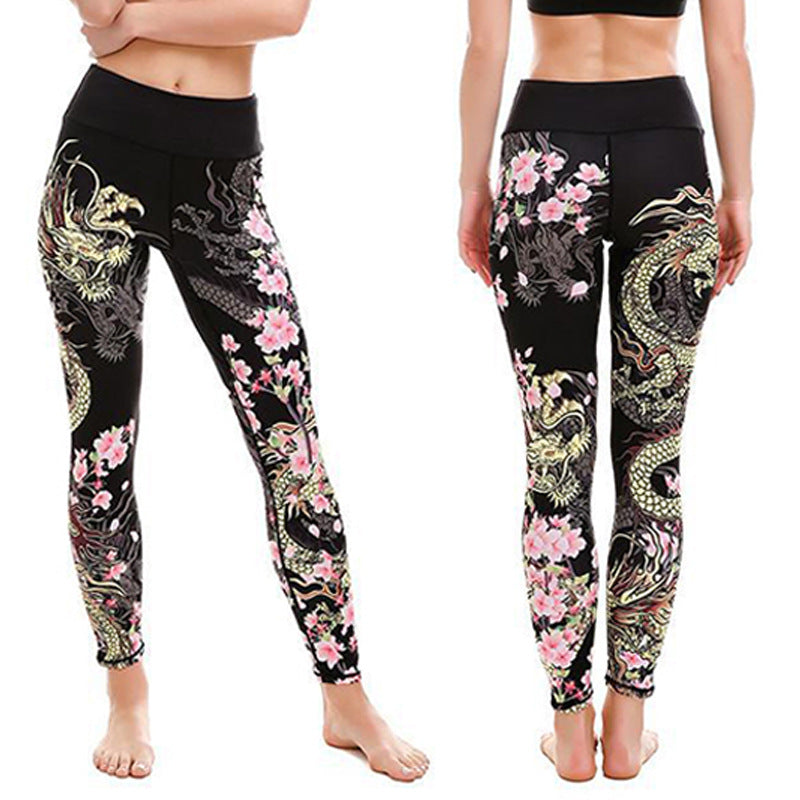 Explosieve yoga hardloopfitness printlegging, slanke casual joggingbroek 