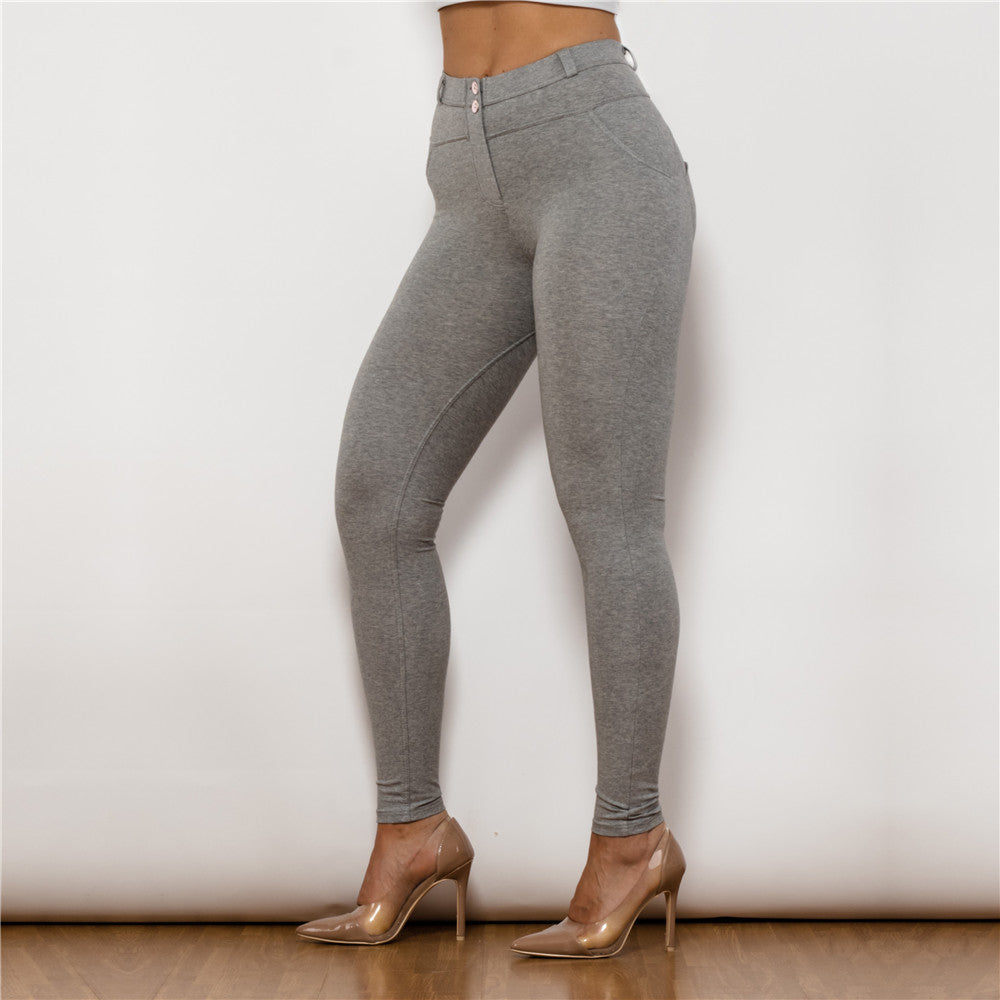 Shascullfites melody coton fesses levage leggings butin façonnage gris push up pantalon femmes