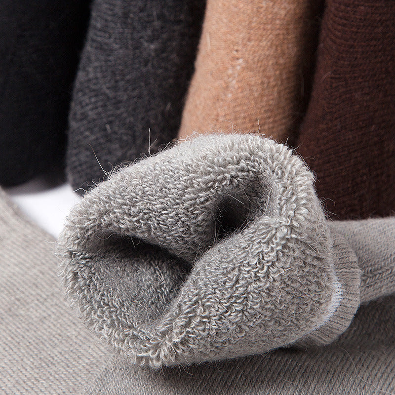 Chaussettes thermiques épaisses en éponge pour hommes d'hiver chaussettes chaudes en laine de lapin épaisses