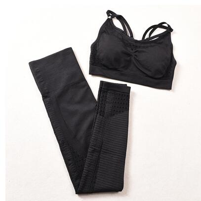 Leggings sans couture énergétiques soutien-gorge à bretelles pièces ensemble de Yoga femmes salle de sport 