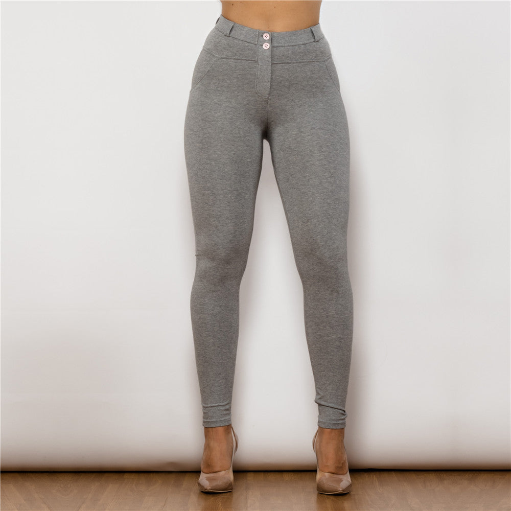 Shascullfites melody coton fesses levage leggings butin façonnage gris push up pantalon femmes