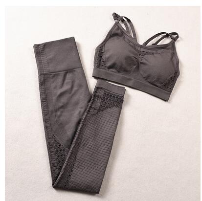 Leggings sans couture énergétiques soutien-gorge à bretelles pièces ensemble de Yoga femmes salle de sport 