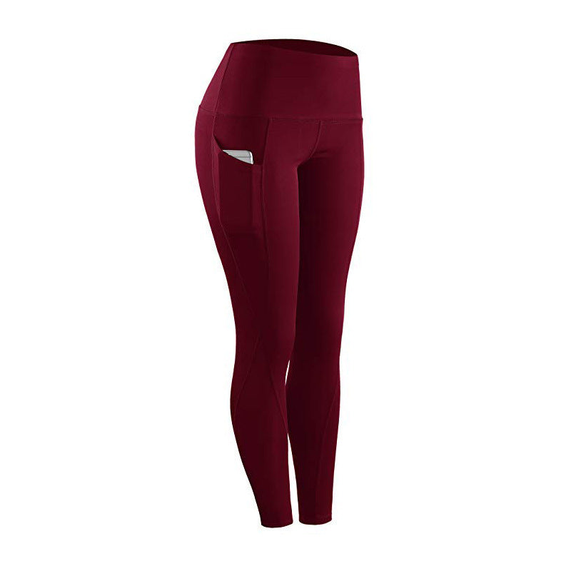 Pantalons de yoga pour femmes, collants de course, contrôle du ventre, entraînement, course à pied, leggings de yoga extensibles dans 4 directions, taille haute avec poche