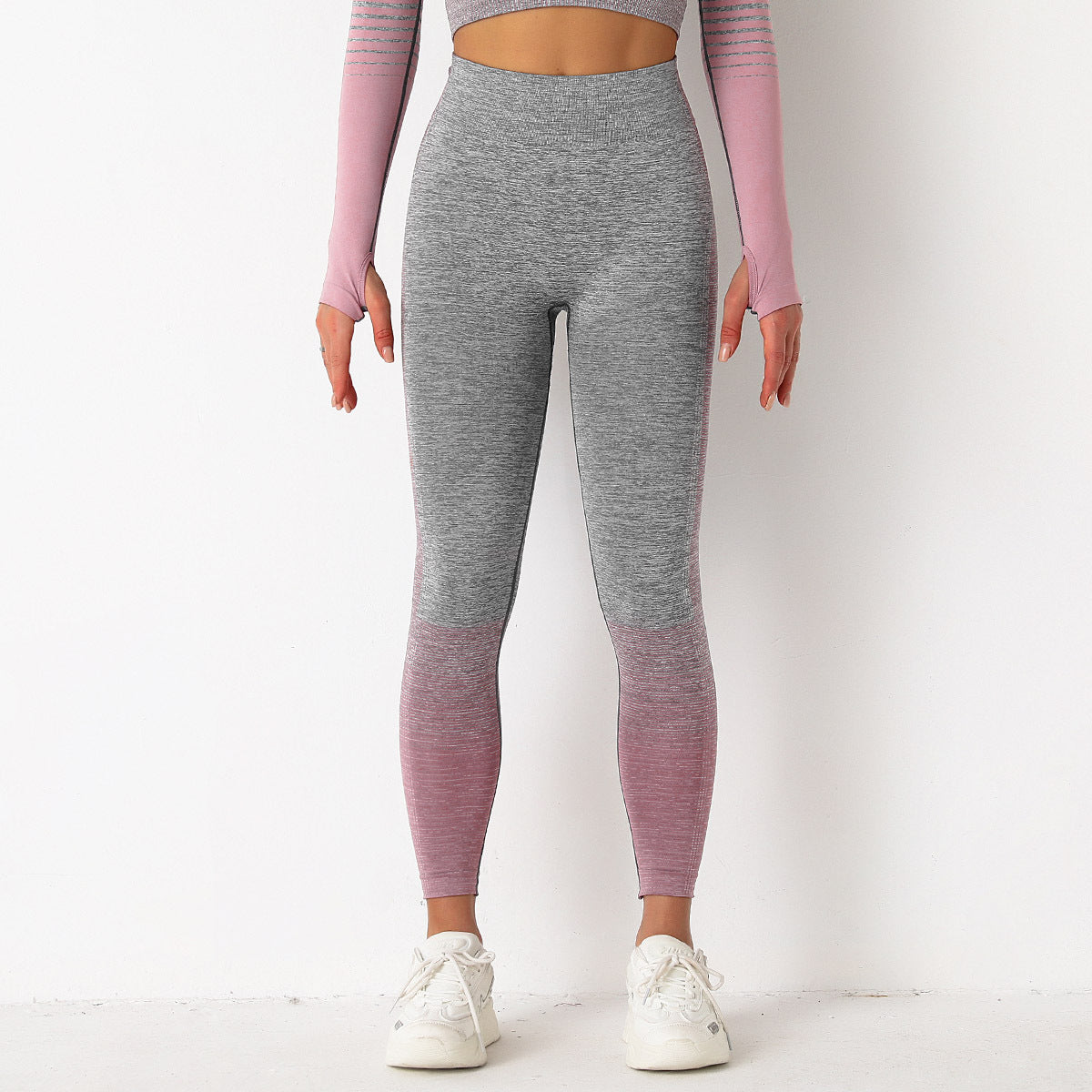 Peach knit quick-drying yoga pants