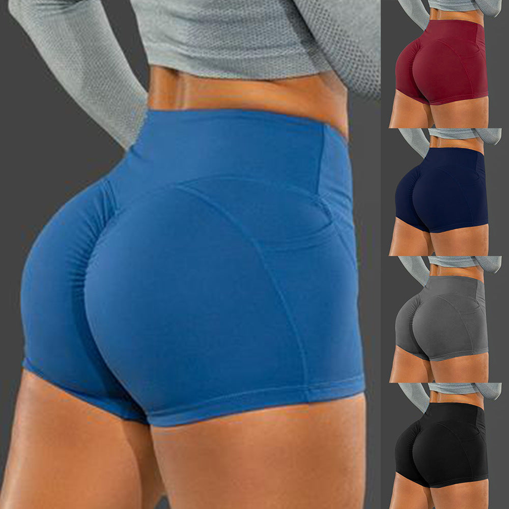 Solid Color Sporty Leggings With Pocket Lifts