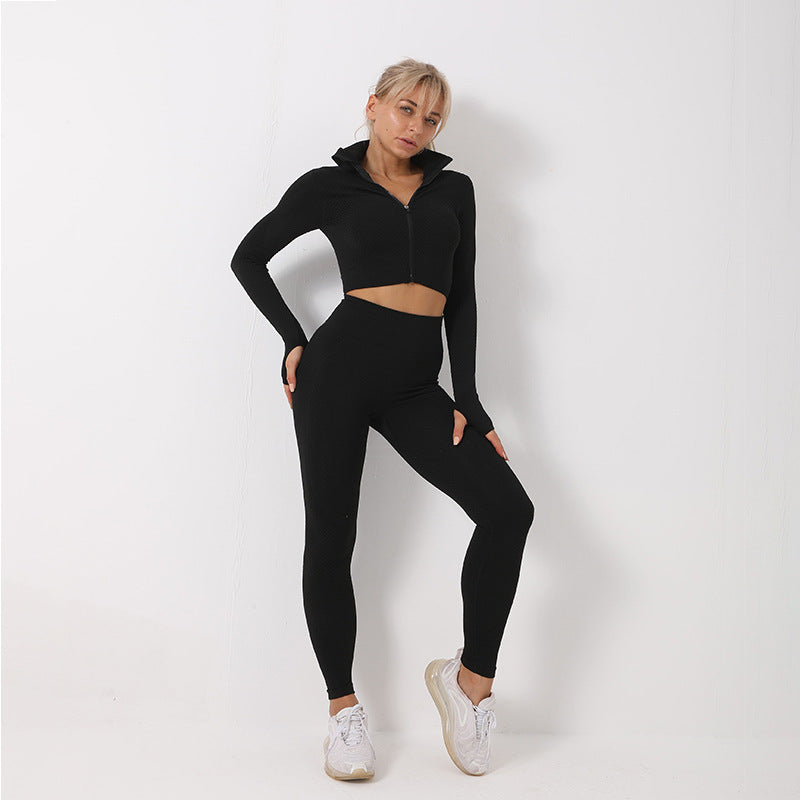 Seamless Sport Set Crop Top Sports Bra Tracksuit