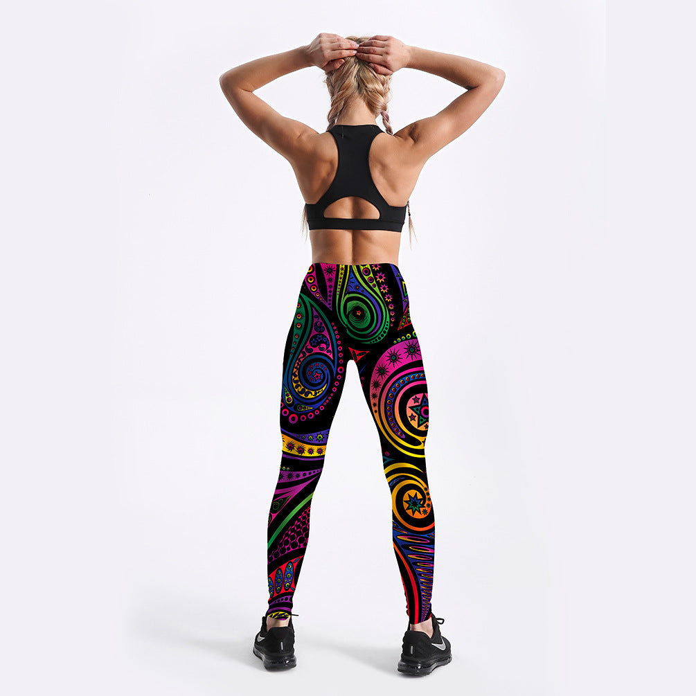 Printed Black Sexy Leggings