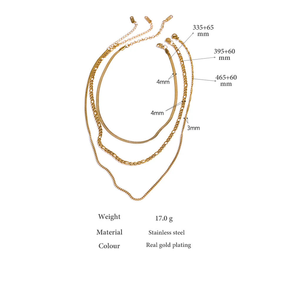 Chain Layered Necklace Separated Set for Women