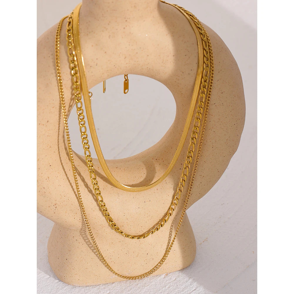 Chain Layered Necklace Separated Set for Women