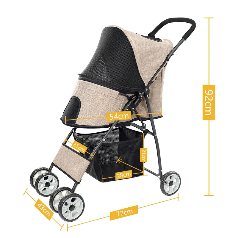 Pet Dog Cat Stroller Carrier Ultra Lightweight Travel Stroller