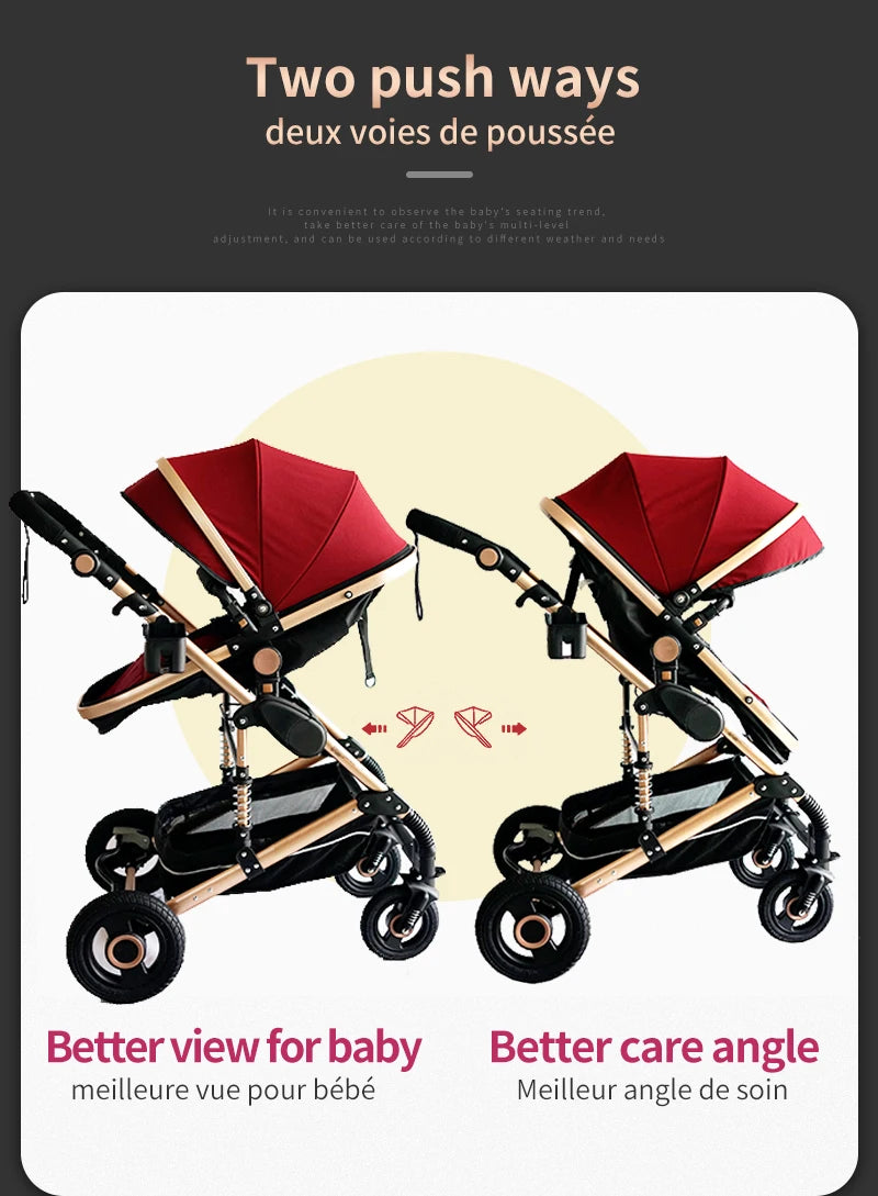 Baby Stroller 3 in 1 Portable Travel Baby Carriage Folding  for Newborn Baby