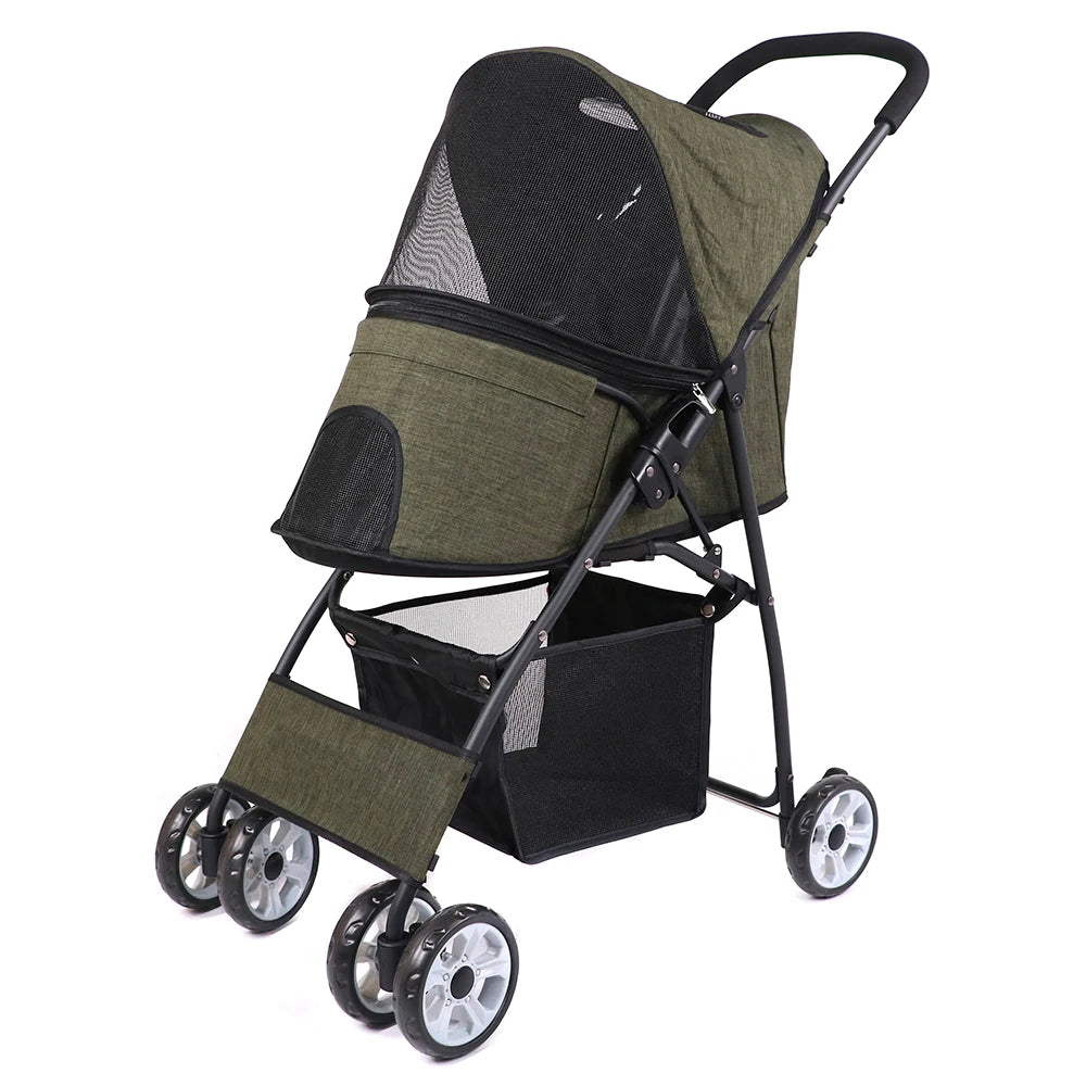 Pet Dog Cat Stroller Carrier Ultra Lightweight Travel Stroller