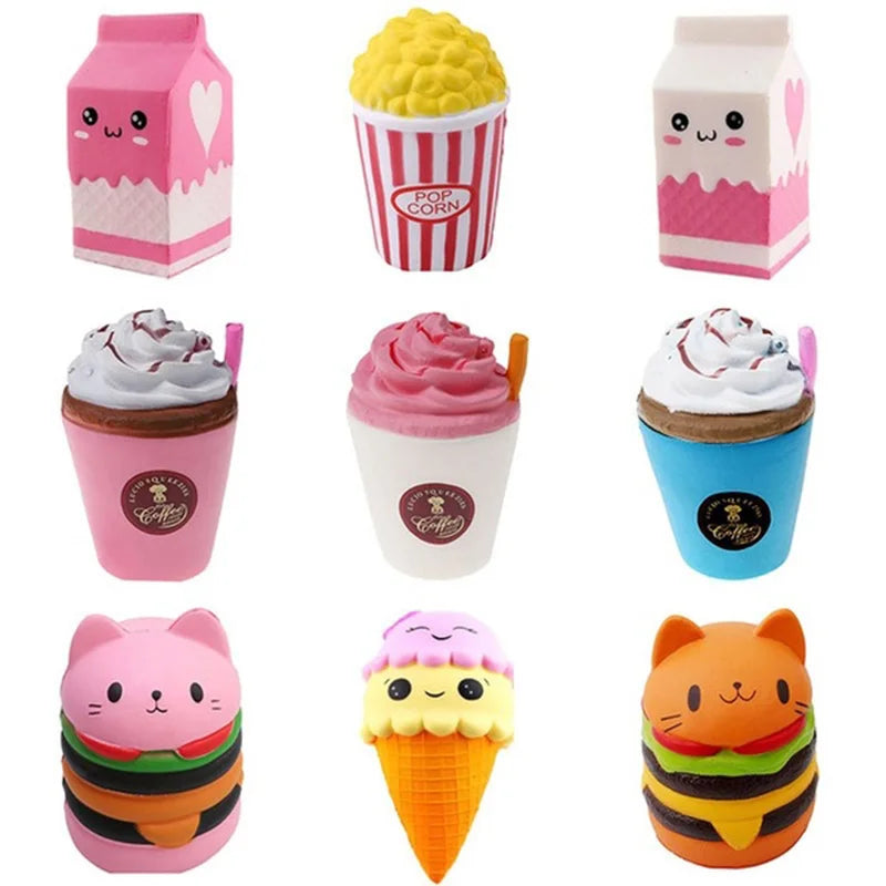 Jumbo Cute Popcorn Cake Hamburger Squishy Unicorn