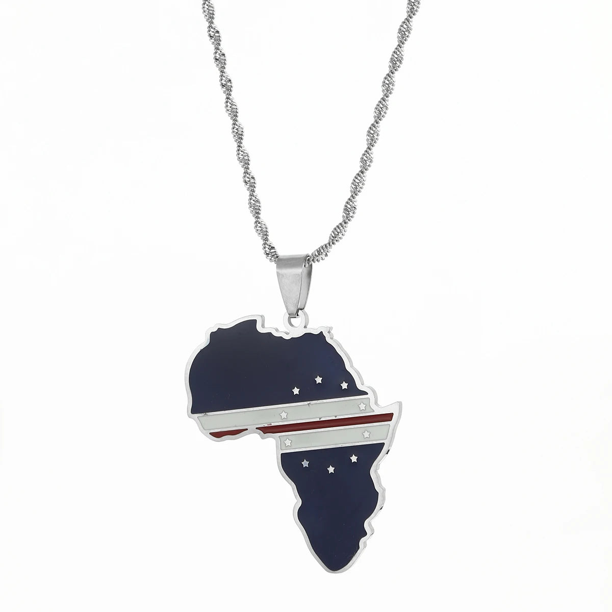 Africa Map & Cabo Verde Flag  Pendant